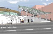 View of new interchange from Foster Street